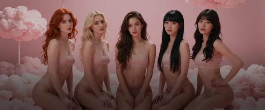 Personaggi di Spicy AI Chat in lingerie rosa